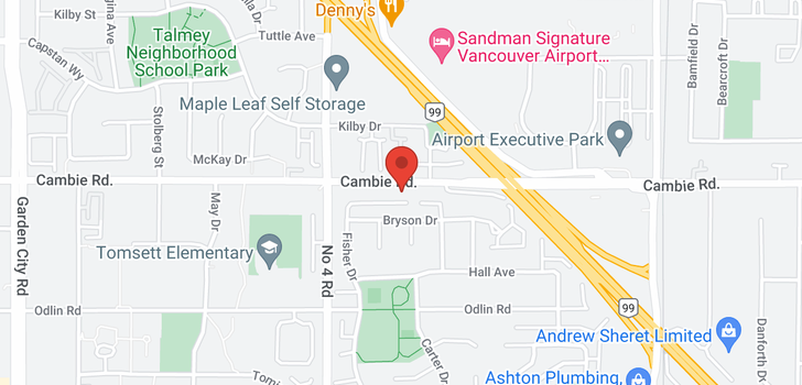 map of 10122 CAMBIE ROAD